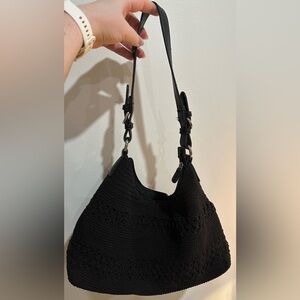 WORTHINGTON Vintage Black Y2K Crochet Shoulder Bag